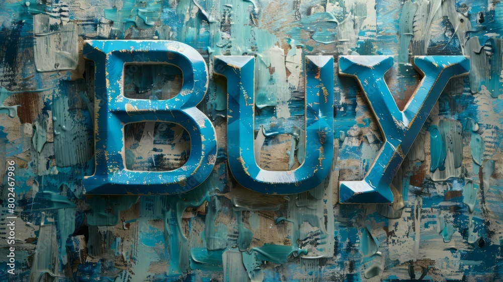 Blue Buy concept creative art poster.