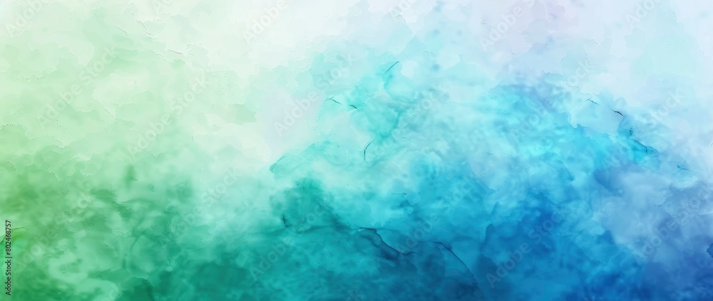 Abstract watercolor background with blue and green gradient