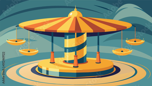 The merrygoround spins faster and faster creating a whirlwind of exaggerated shadows that seem to blur and morph together disorienting the children..