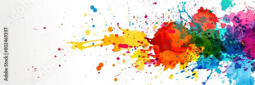 colourful liquid abstract splash shape on white background