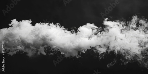 cloud shape white smoke texture on black background