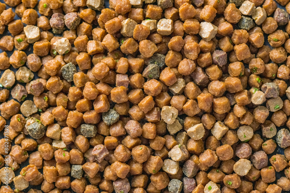 Assorted Dry Cat Food. background, texture Assorted Dry Cat Food. background, texture