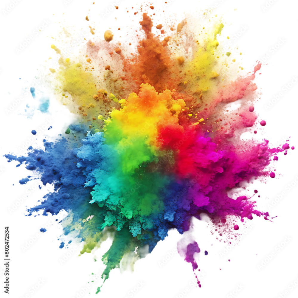 Colorful watercolor stain divided background