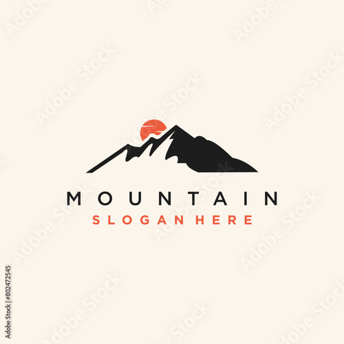 Vector mountain logo design with creative modern concept idea