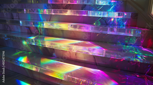 "Crystalized stairs shimmer like enchanted pathways, inviting one to ascend into a realm of beauty."






