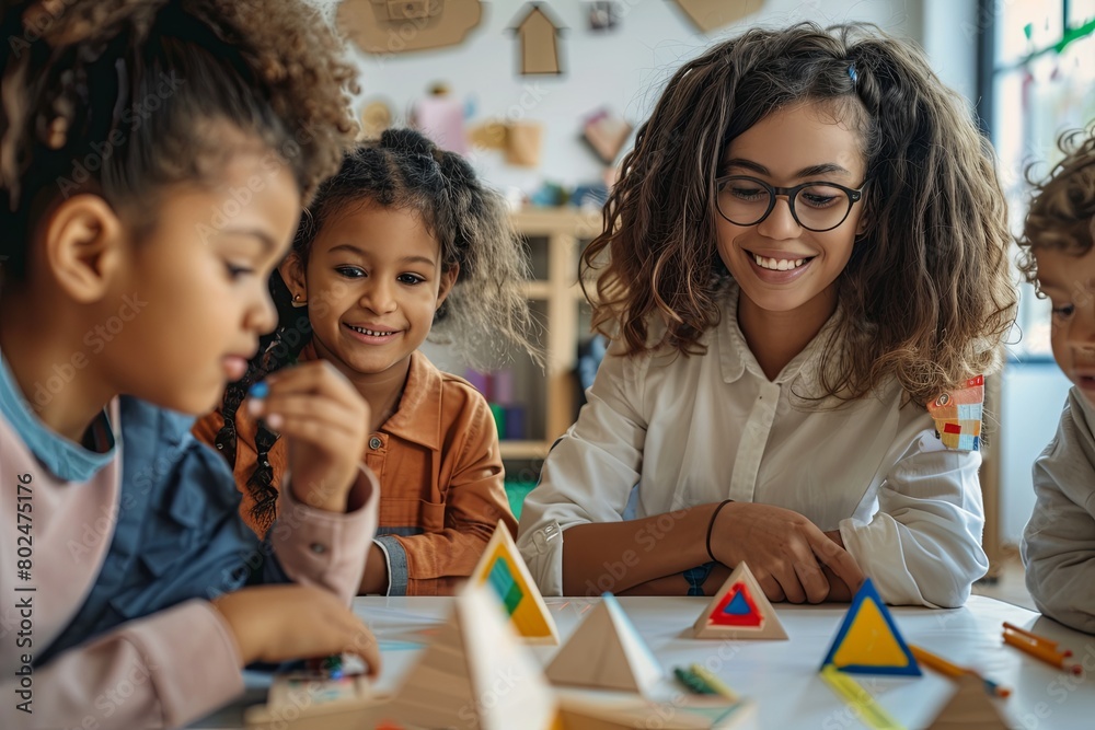 Class of Adorable Multiethnic Children Studying Mathematics and ...
