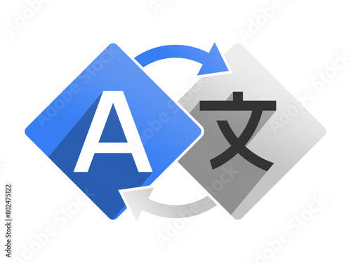 Logo, sign, symbol language translation vector illustration isolated on transparent white background.