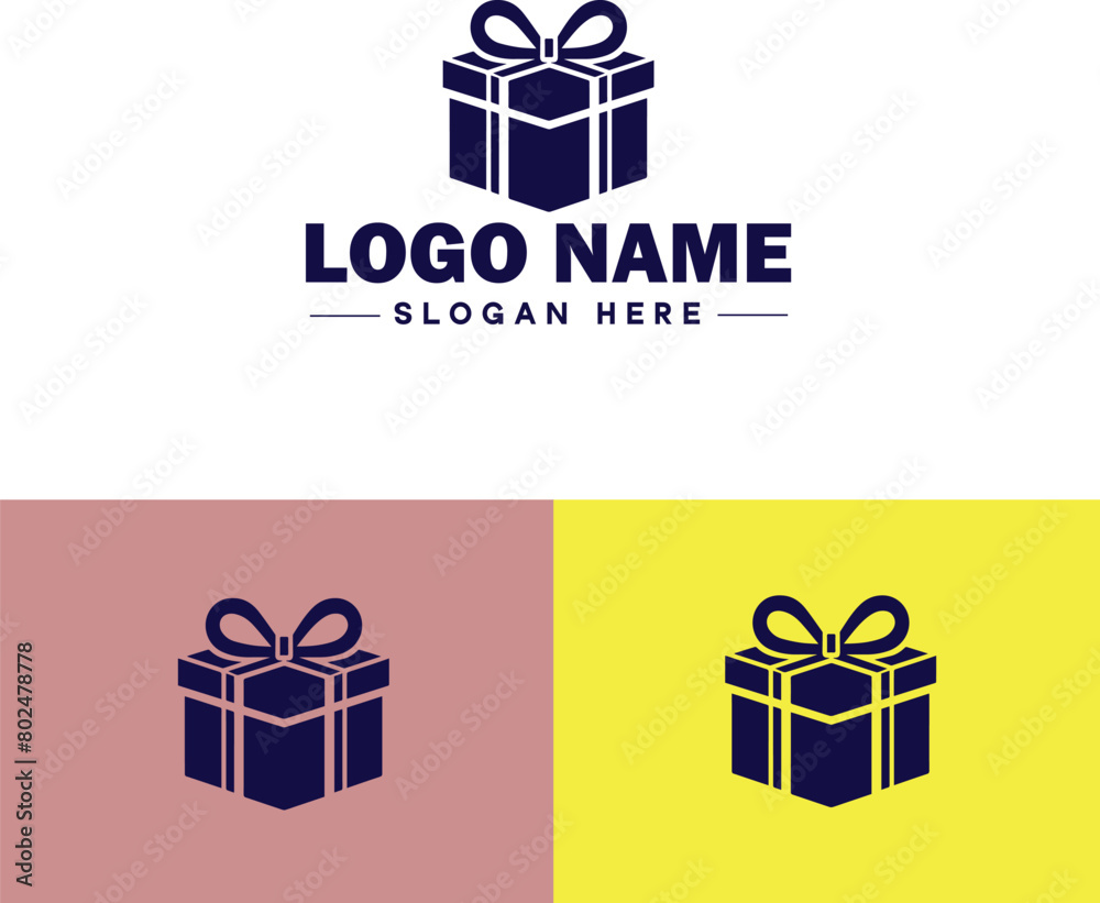 Gift box icon logo modern flat minimalist app business vector logo Gift box icon logo modern flat minimalist app business vector logo