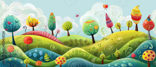 Whimsical treescapes with a surreal touch illustration photo