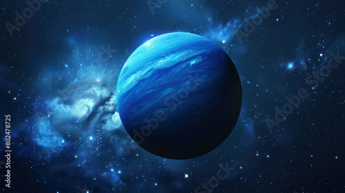 Neptune is the eighth and farthest planet from the sun. It is a gas giant with a distinctive blue color. Neptune was discovered in 1846 by French astronomer Urbain Le Verrier.