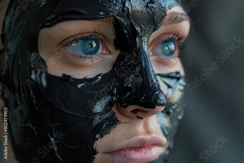 Refresh and Renew Your Skin with Black Peel Off Mask - Facial Care for Women with Carbo Mud photo