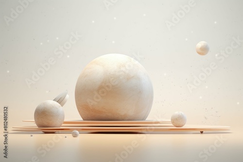 Minimalist Spheres and Sticks Composition