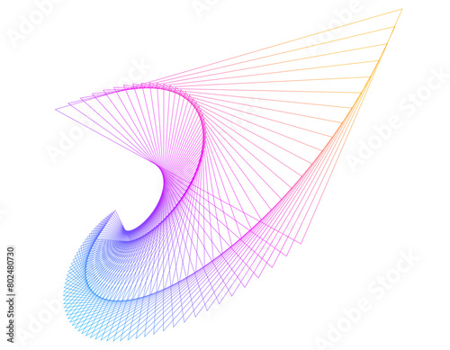 Design elements. Wave of many purple lines circle ring. Abstract vertical wavy stripes on white background isolated. Vector illustration EPS 10. Colourful waves with lines created using Blend Tool