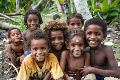 Portrait of a group of children in Bali, Indonesia