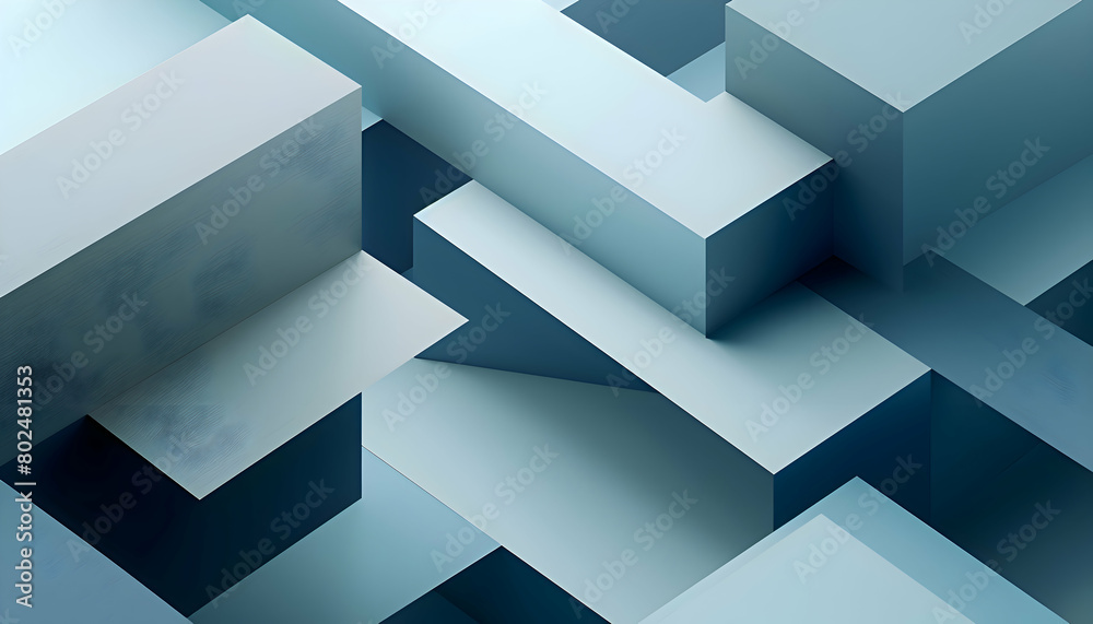 A photo of a minimalist and clean geometric design with overlapping rectangles in a soothing palette of blues and grays A photo of a minimalist and clean geometric design with overlapping rectangles in a soothing palette of blues and grays