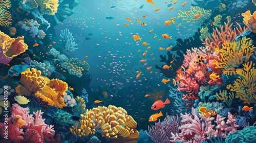 An eyecatching card featuring a striking illustration of a coral reef reminding viewers of the urgent need to protect marine life..