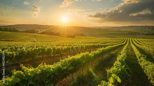 Chardonnay occupies 51% of the wine-growing area in Burgundy, offering, as far as the eye can see, its magnificent hillside landscapes followed by trays, planted with this grape variety from Mâconnais photo