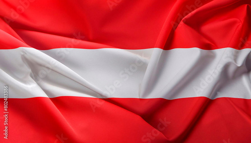 The of a flag of Austria with visible satin texture