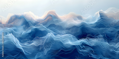 Ethereal Waves: Abstract Art Background Illustration photo