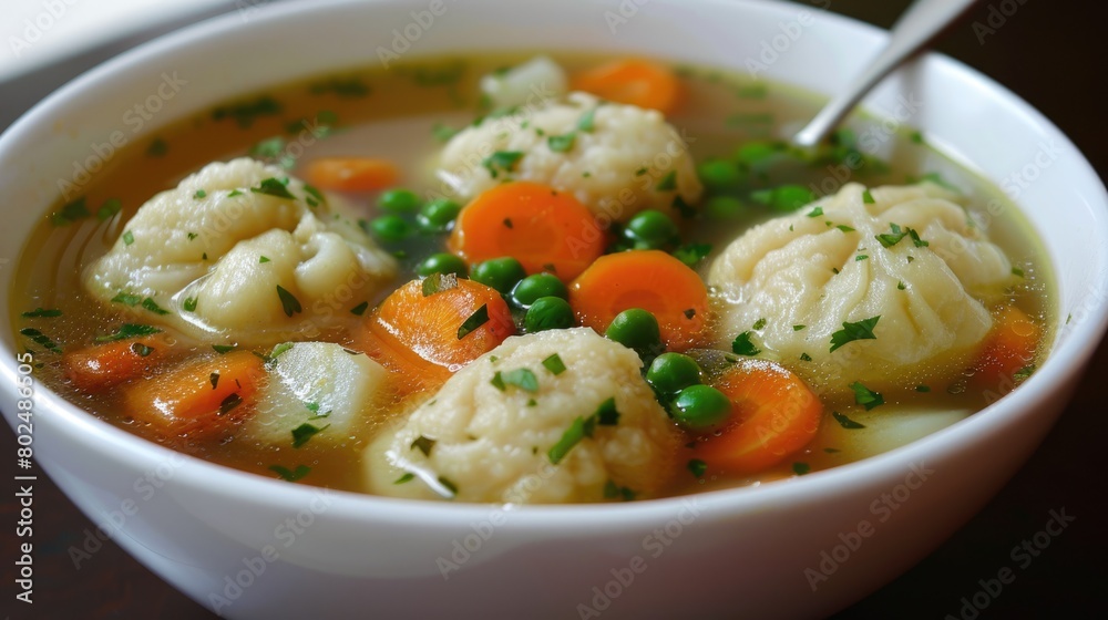 Hearty Chicken Dumpling Soup with Carrots, Peas, and Potatoes - A Delicious and Filling Meal Hearty Chicken Dumpling Soup with Carrots, Peas, and Potatoes - A Delicious and Filling Meal