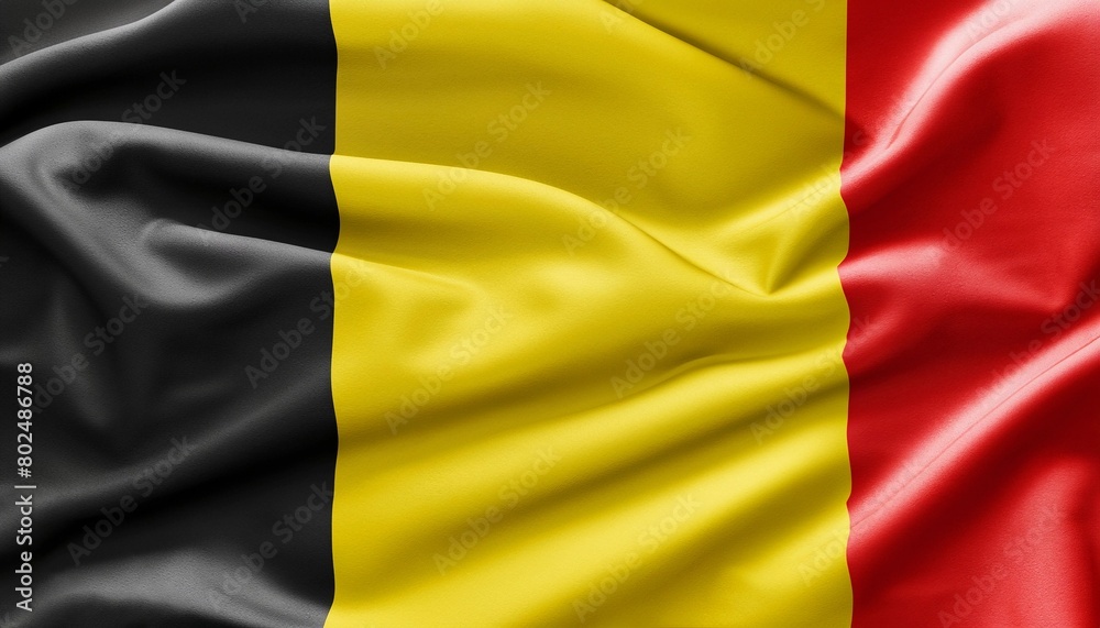 Belgium flag with juicy colors_with pleats with visible satin texture Belgium flag with juicy colors_with pleats with visible satin texture