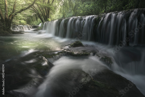 Valdelateja Waterfall, Burgos, in the Alto Ebro and Rudron River, very close to the Ebro Canyon