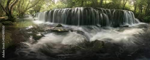 Valdelateja Waterfall, Burgos, in the Alto Ebro and Rudron River, very close to the Ebro Canyon