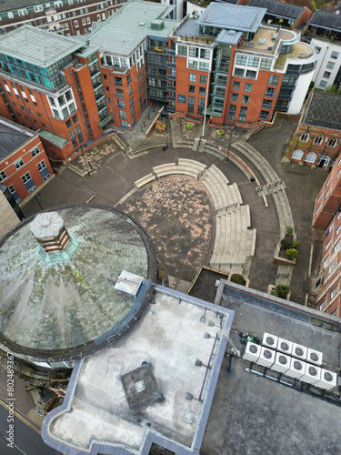 Aerial View of Central Nottingham City of England UK. April 26th, 2024