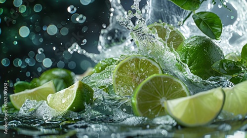 Lime, with its zesty and refreshing essence, adds a tangy twist to both culinary delights and thirst-quenching beverages. photo