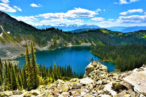 View of Miller Lake from Jade Lakes Trail in the Mount Revelstoke National Park (British Columbia, Canada)
