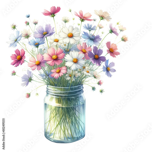 Wildflowers in Jar Sublimation Clipart