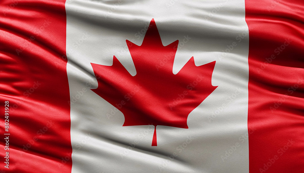 Canada flag with pleats with visible satin texture Canada flag with pleats with visible satin texture