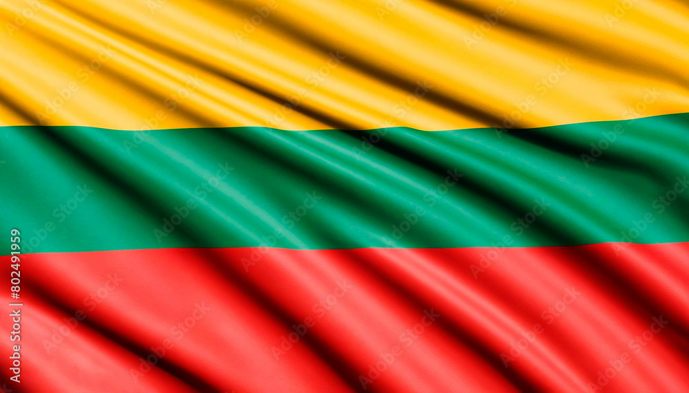 Fototapeta premium Flag of Lithuania with folds