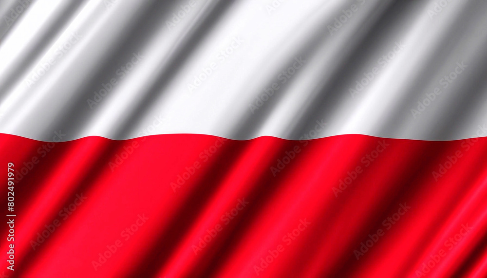 Flag of Poland with folds Flag of Poland with folds