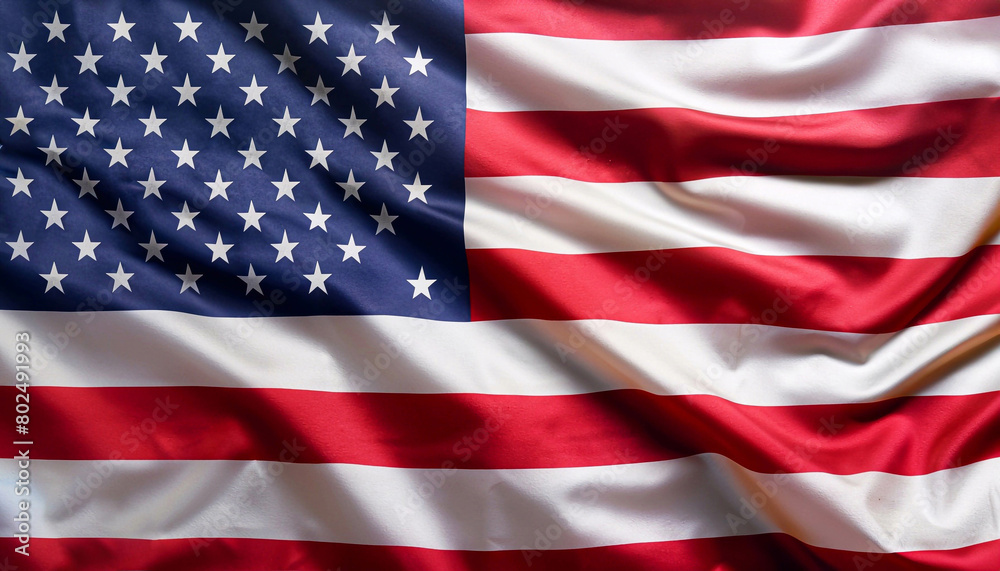 flag of the United States of America with pleats with visible sa flag of the United States of America with pleats with visible sa