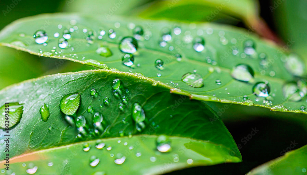 Closeup shot of water droplets on green leaves.jpg Closeup shot of water droplets on green leaves.jpg