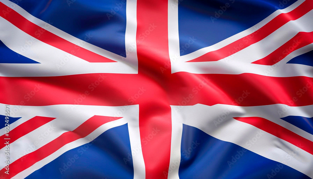 Great Britain flag with folds Great Britain flag with folds