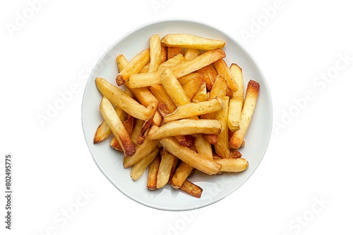 Cottage Fries in a Plate Isolated on a Transparent Background