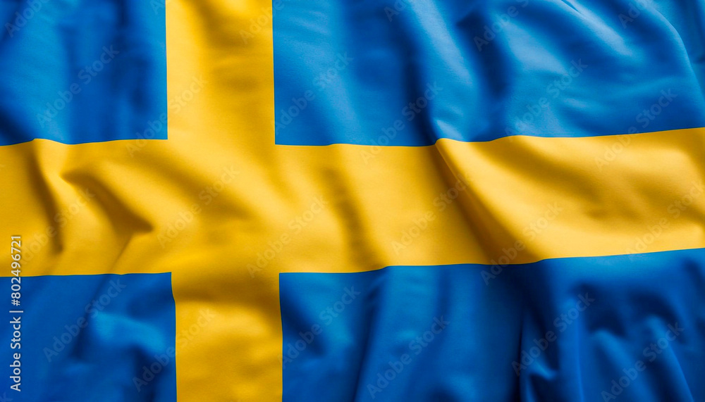 Swedish flag with folds Swedish flag with folds