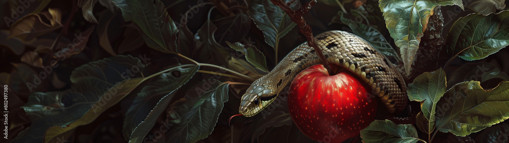 Fototapeta premium visualization of the original sin, created with generative AI technology