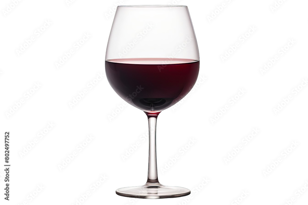 A wine glass is filled with red wine, white background, transparent background A wine glass is filled with red wine, white background, transparent background