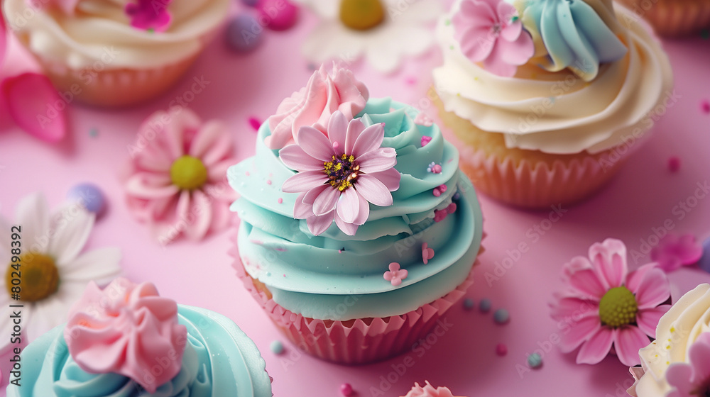 cupcakes with blue frosting and sprinkles cupcakes with blue frosting and sprinkles