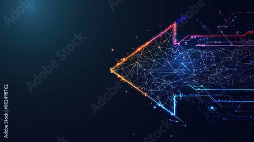 arrows with glowing light effect technology background
