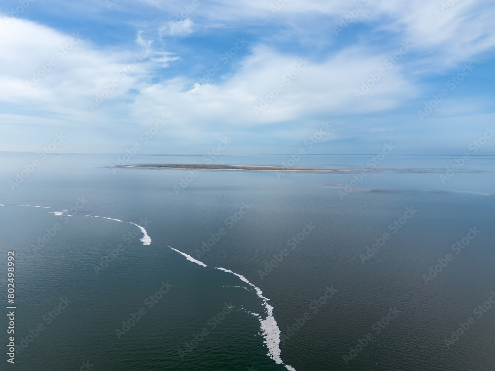 Aerial drone image of the uninhabited island Griend, part of world ...