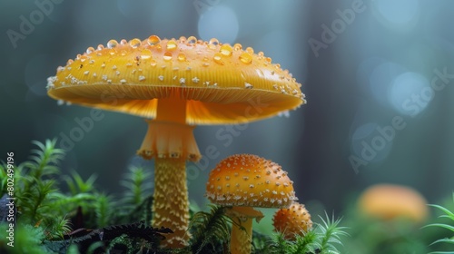 Wild saffron milk cap mushroom on textured background photo