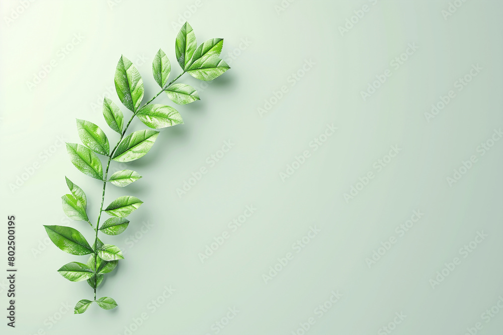 Green Plant With Leaves on White Background