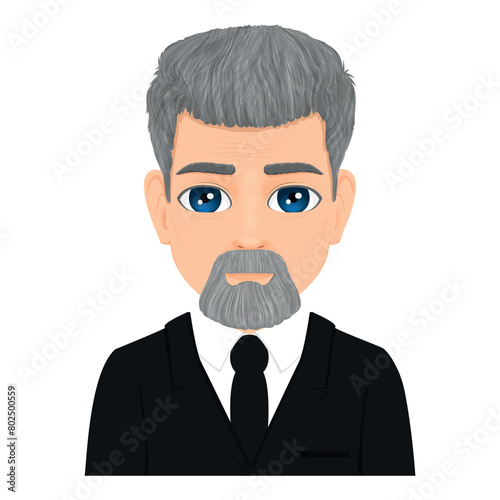Portrait of charismatic bearded and glasses old man