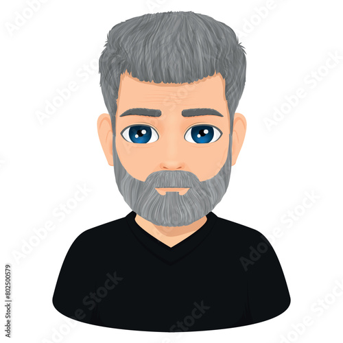Portrait of charismatic bearded and glasses old man