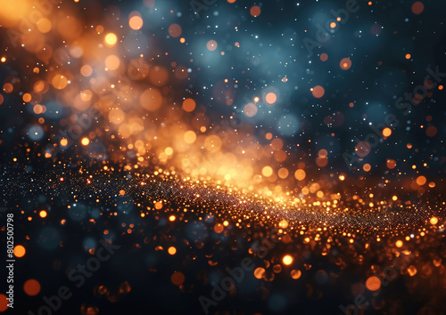 black glow particle abstract bokeh background