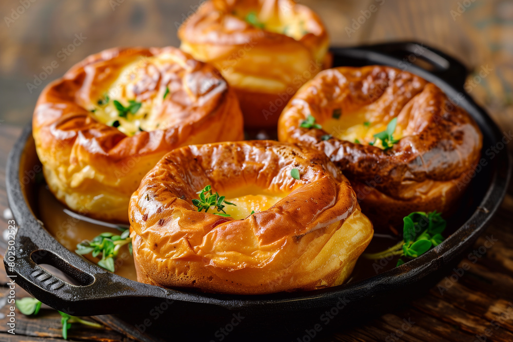 Traditional English Yorkshire pudding.